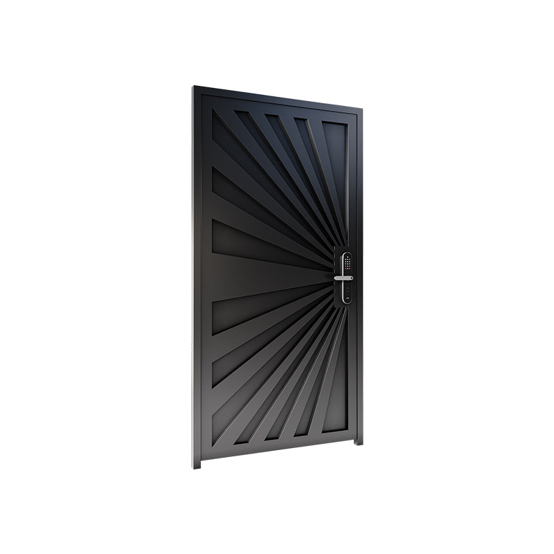 Aluminum Courtyard Gate – Double Swing Villa Entry Door with Wrought Iron Fence for Garden or Rural Homes