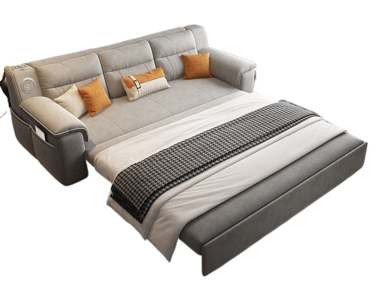 Pull-Out Foldable Sofa Bed with Cushion, Armrests & Storage for Small Luxury Homes