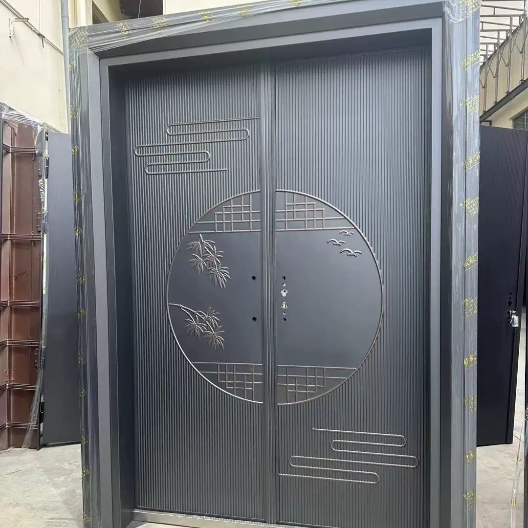 Zinc Alloy Double Swing Villa Door – Cast Aluminum Security Entry Gate for Rural Homes