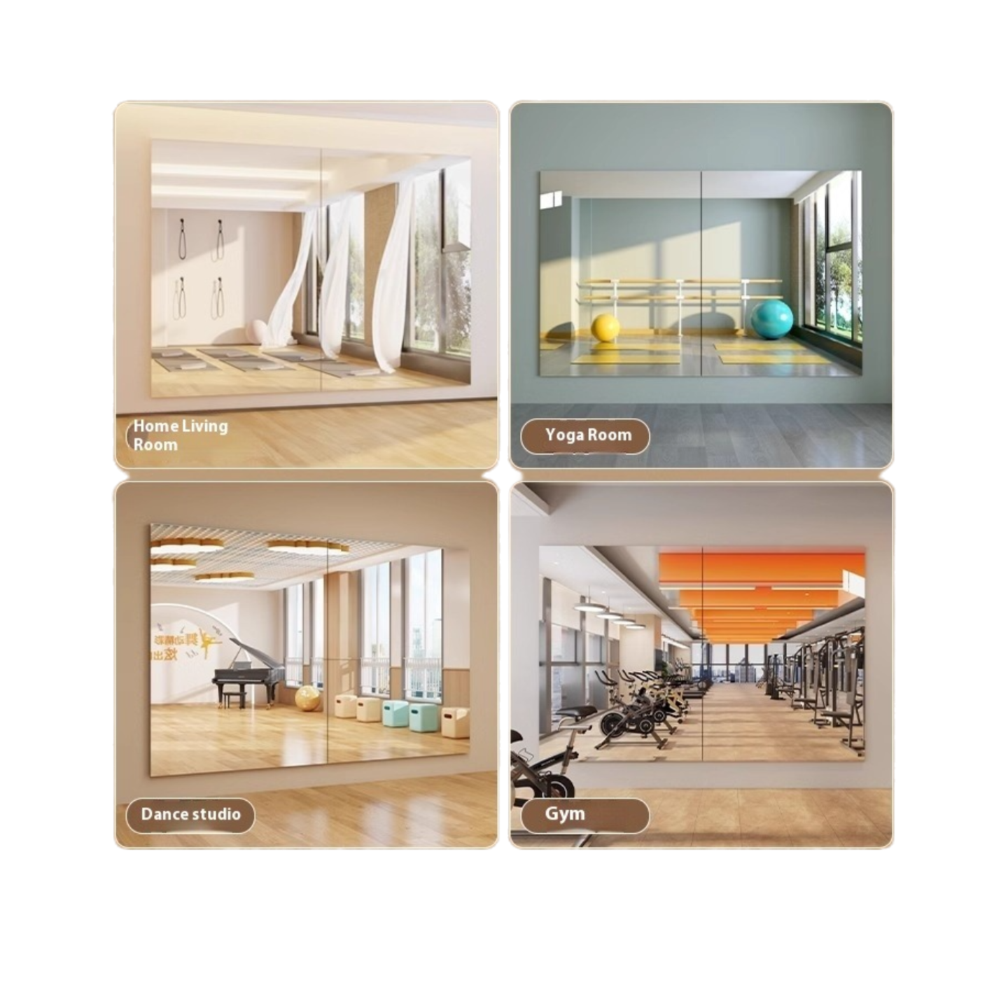 Self-Adhesive Soft Dance Mirror – Full-Length Shatterproof Wall Mirror for Home Gym, Yoga & Dressing