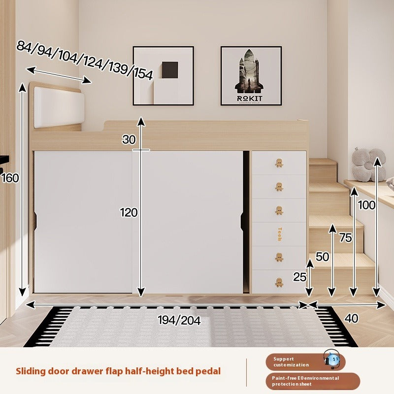 Tatami Kids Half-Height Bed with Wardrobe and Storage - New Elegant Bedroom Furniture