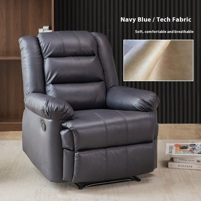 Electric Reclining Space Capsule Chair with Massage, USB Charging & 270° Swivel in Leather or Tech Fabric