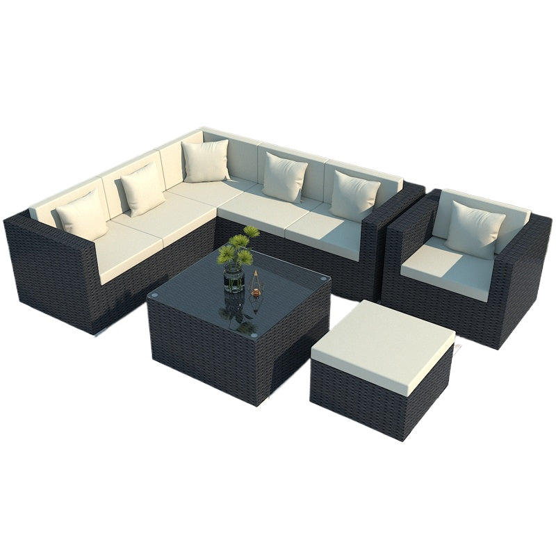 Outdoor Rattan Sofa Set 3-Seater Waterproof Lounge for Patio, Garden & Balcony