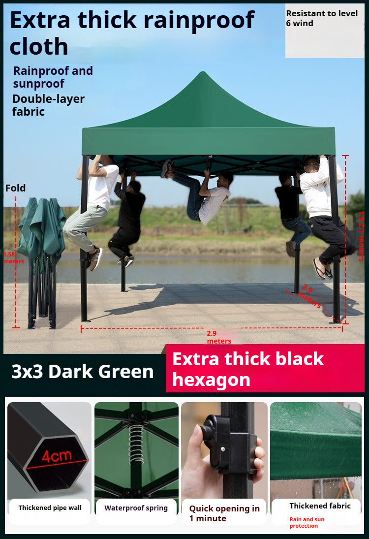 Waterproof Canopy Top for 4-Leg Folding Tent, Outdoor Market & Commercial Sunshade