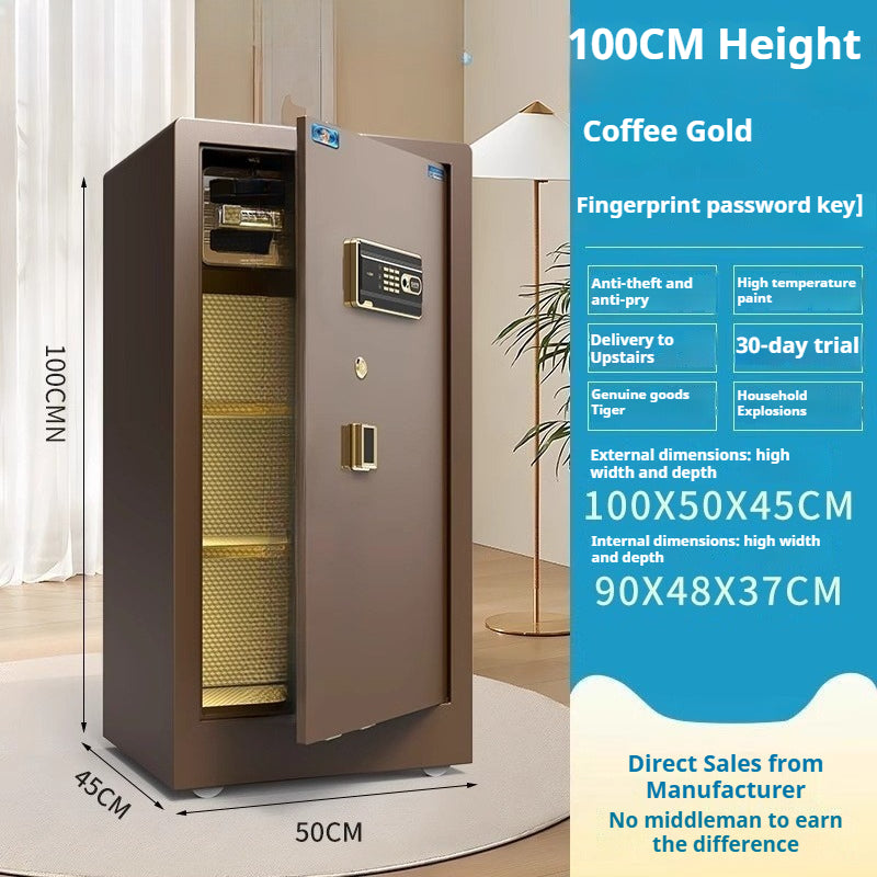 Tiger Hidden Wall Safe - Smart Fingerprint & Key Lock, Full Steel Security Box for Bedroom/Office