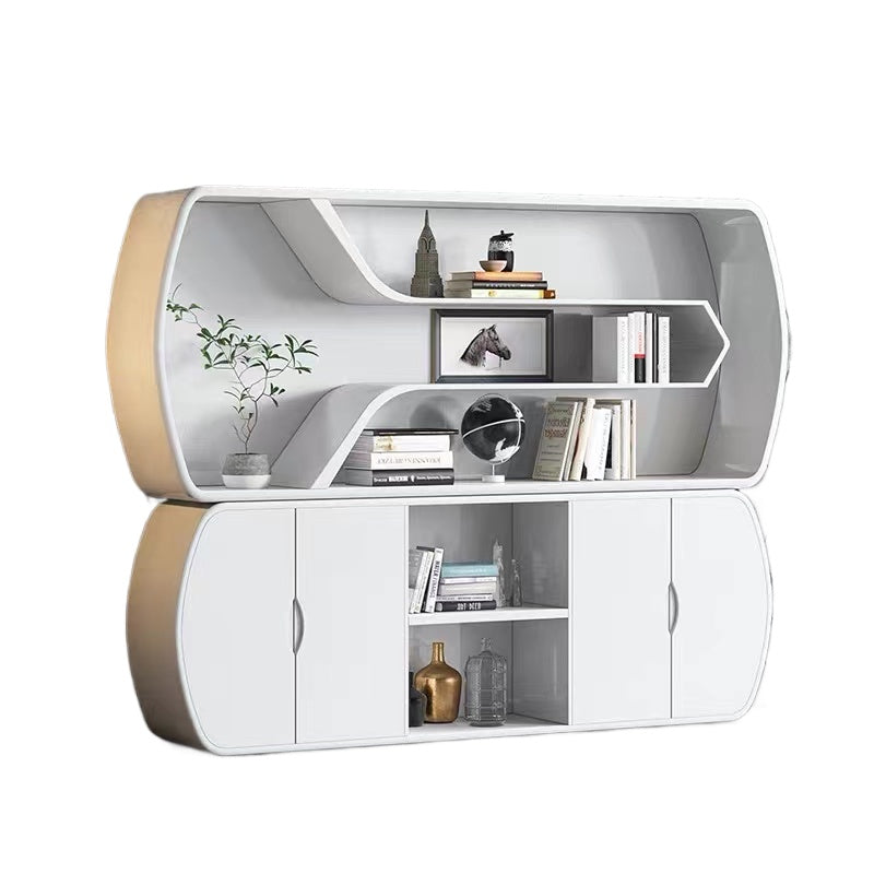 Custom White Lacquer Office Cabinet – Modern Display & Storage Unit for Files and Background Wall