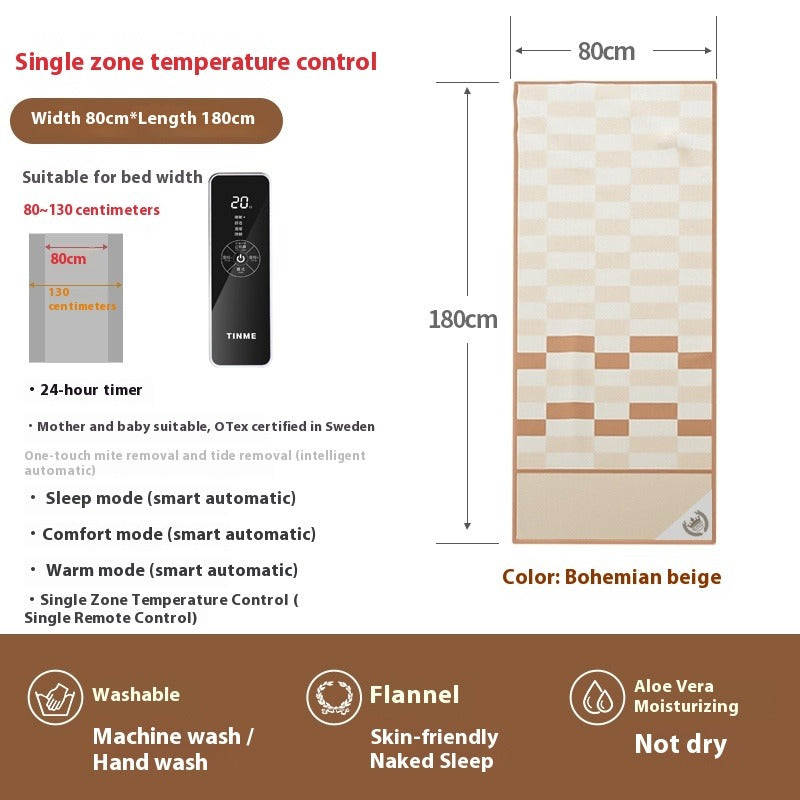 4-Zone Electric Blanket for Single or Double Bed with Adjustable Temperature & Safety Protection