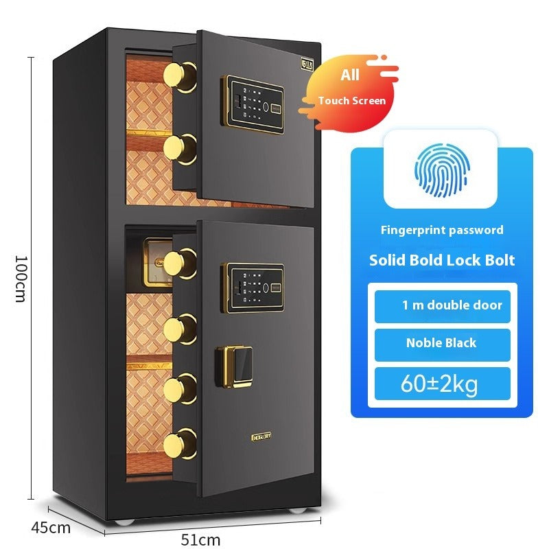 Commercial & Home Safe - Dual-Door Security Cabinet, Fingerprint/Code/Key 3-Way Lock, Heavy Steel Anti-Theft Design