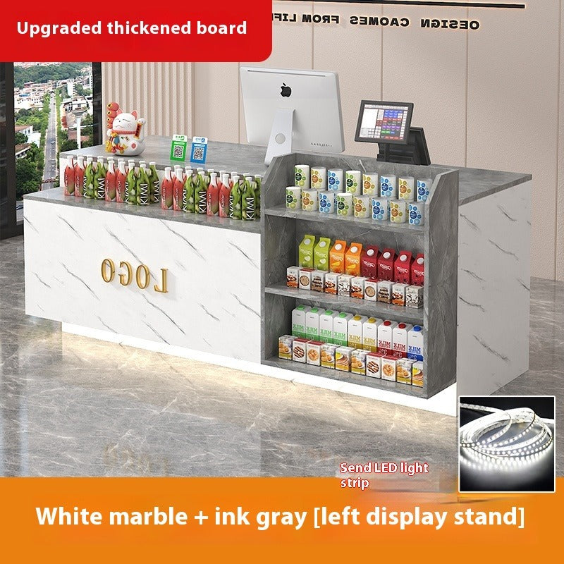 Compact Bar-Style Checkout Counter – LED Front Desk for Shops, Cafés, Convenience Stores & Supermarkets