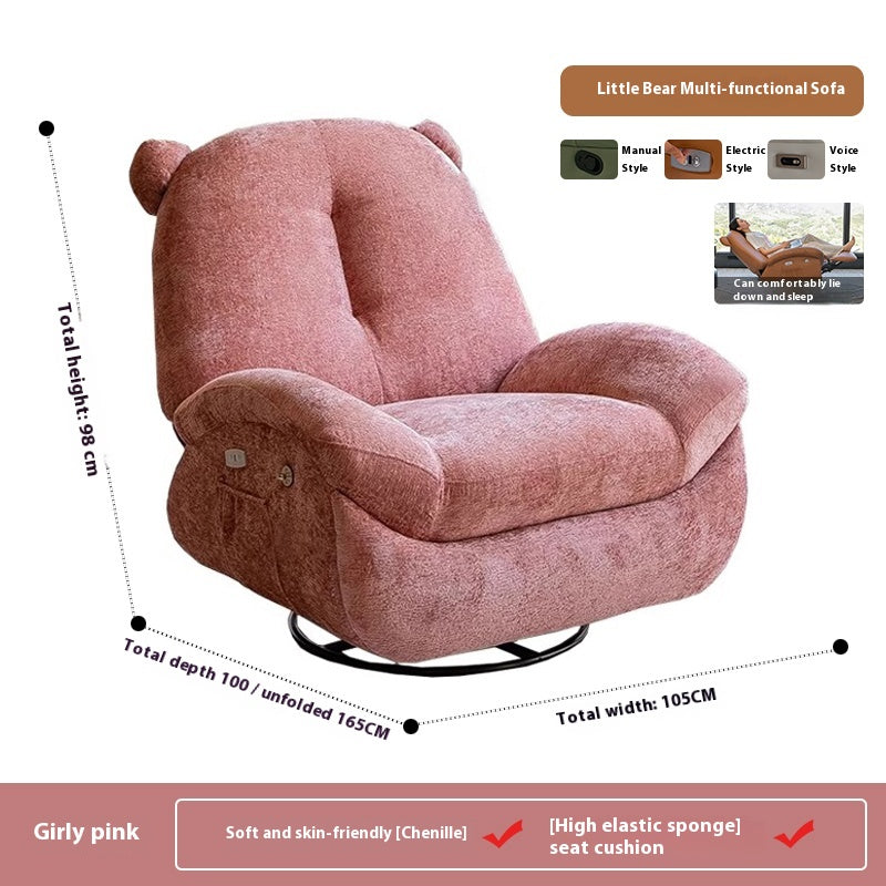 Smart Electric Recliner Chair with Massage, Heating, Rocking, USB & Battery for Small Cream-Style Living Rooms
