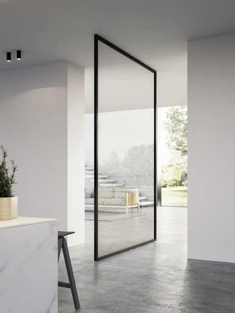 Central Pivot Glass Door with Ultra-Slim Frame & Electric Sliding Function