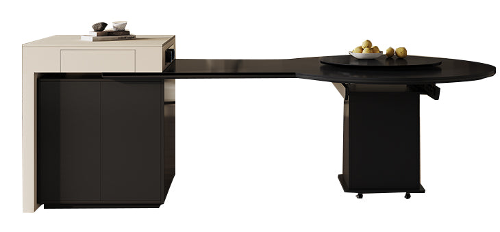 2m Extendable Kitchen Island Dining Table with Storage & Free Rotating Tray for Modern Homes