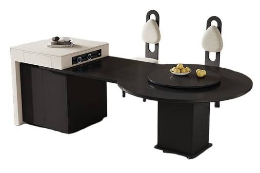 2m Extendable Kitchen Island Dining Table with Storage & Free Rotating Tray for Modern Homes