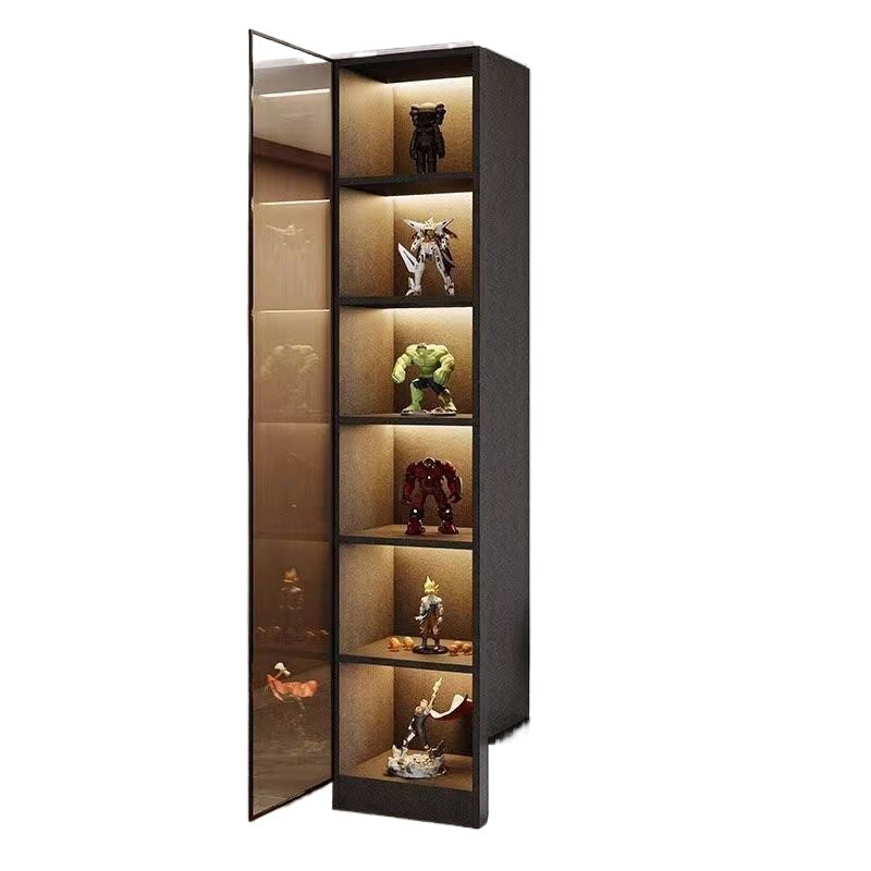 Custom Lighted Glass Door Display Cabinet – Modern Floor Wine & Collectibles Unit for Living Room