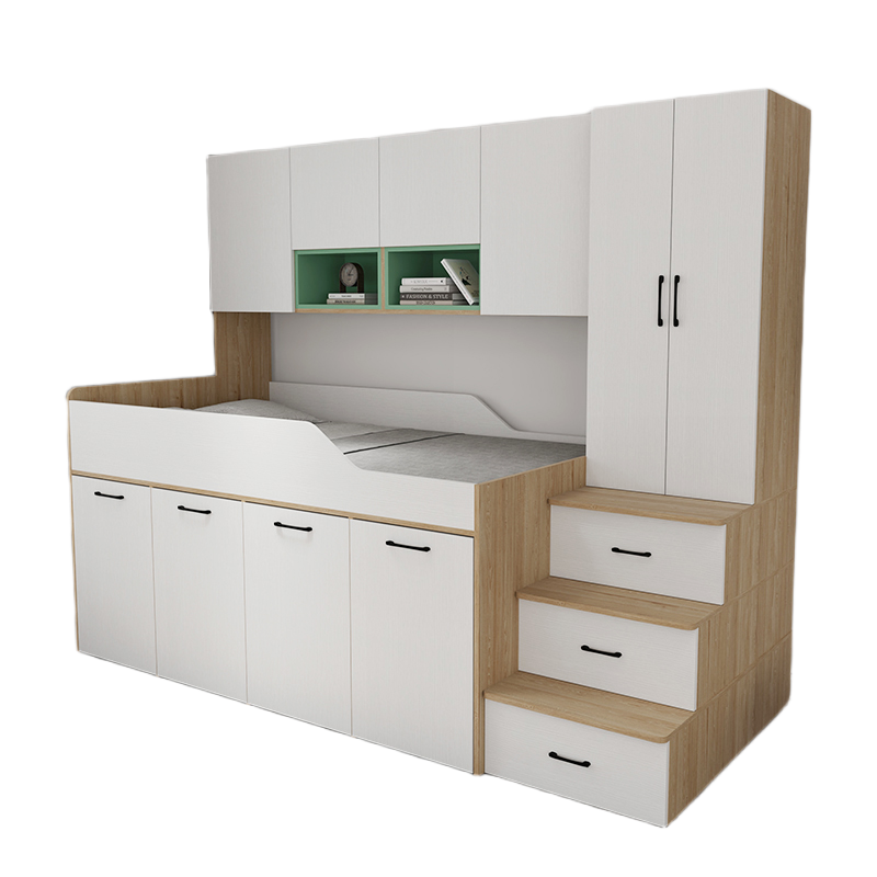 Elegant Kids Bedroom Set with Solid Wood Bed, Wardrobe, and Desk - New