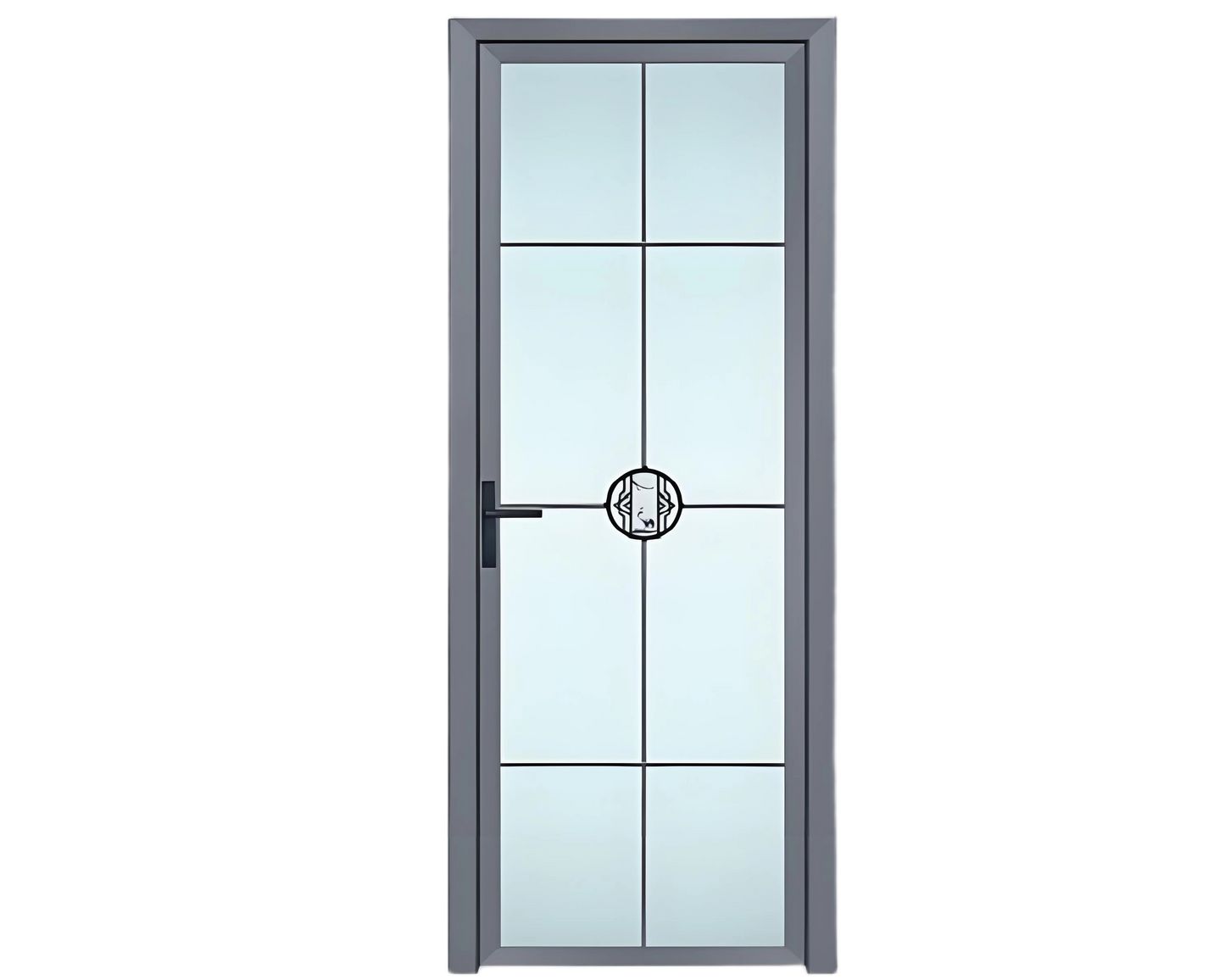 Aluminum Bathroom Door – Tempered Glass Swing Door for Home Washroom & Toilet