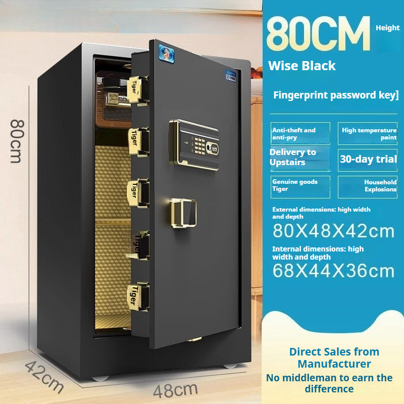 Tiger Hidden Wall Safe - Smart Fingerprint & Key Lock, Full Steel Security Box for Bedroom/Office