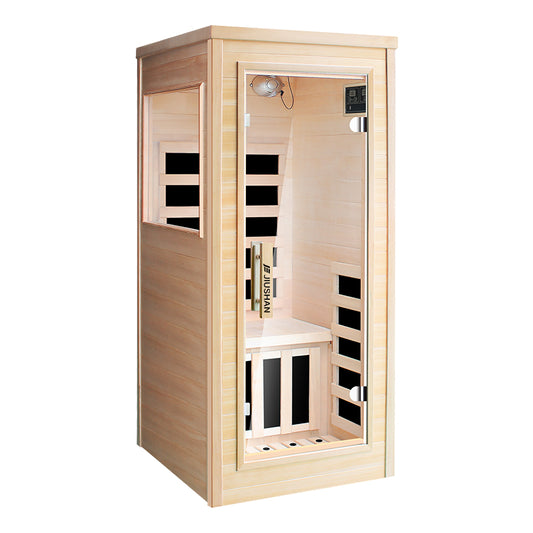 Dual-Person Infrared & Steam Sauna Room with Graphene Heating, Movable Dry-Wet Combo for Home Use