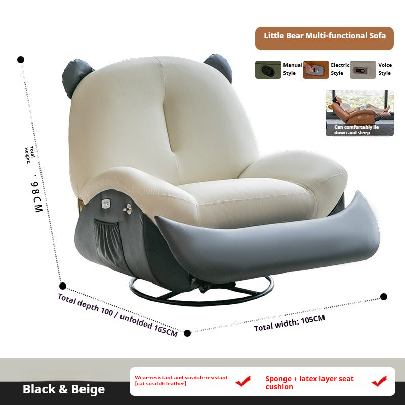 Smart Electric Recliner Chair with Massage, Heating, Rocking, USB & Battery for Small Cream-Style Living Rooms