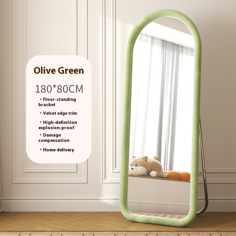 Aesthetic Full-Length Irregular Mirror – Wall-Mounted or Freestanding Dressing Mirror for Girls' Bedroom