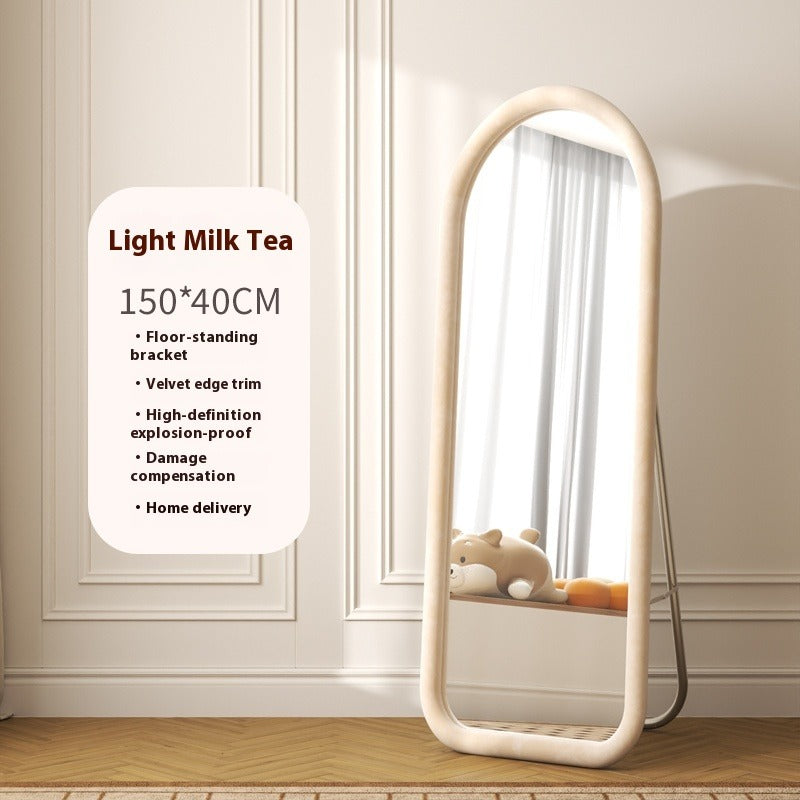 Aesthetic Full-Length Irregular Mirror – Wall-Mounted or Freestanding Dressing Mirror for Girls' Bedroom