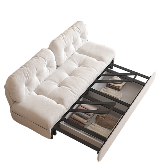 Cloud Sofa Bed with Pull-Out Storage for Small Living Rooms & Tatami Spaces