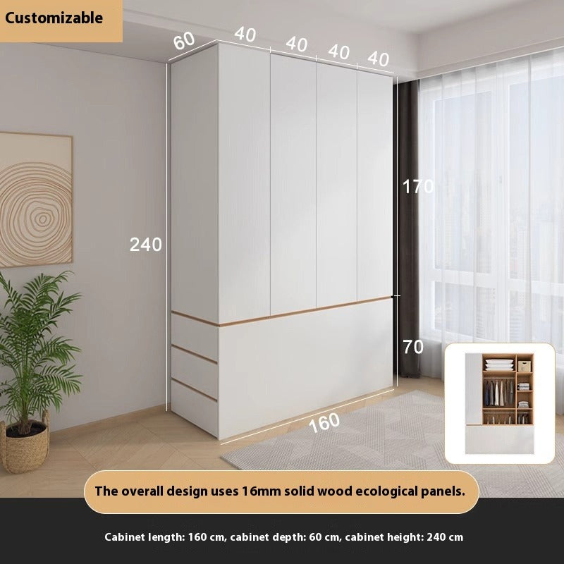 Solid Wood End-of-Bed Cabinet – Narrow Storage Unit with Drawers for Kids & Small Bedrooms