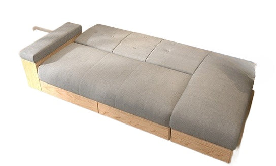 Space-Saving 3-Seater Fabric Sofa Bed with Drawers & Storage for Small Living Rooms