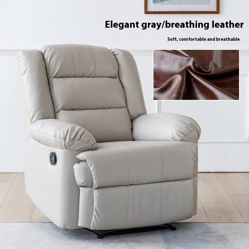 Electric Reclining Space Capsule Chair with Massage, USB Charging & 270° Swivel in Leather or Tech Fabric