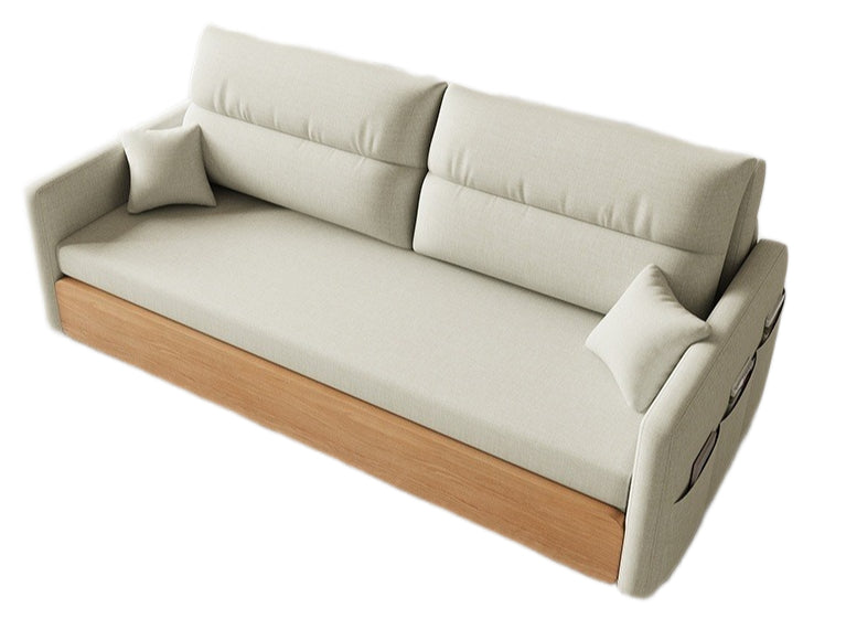 Elegant Convertible Sofa Bed with Storage, Upholstered Fabric, and Dual-Sided Cushion - New