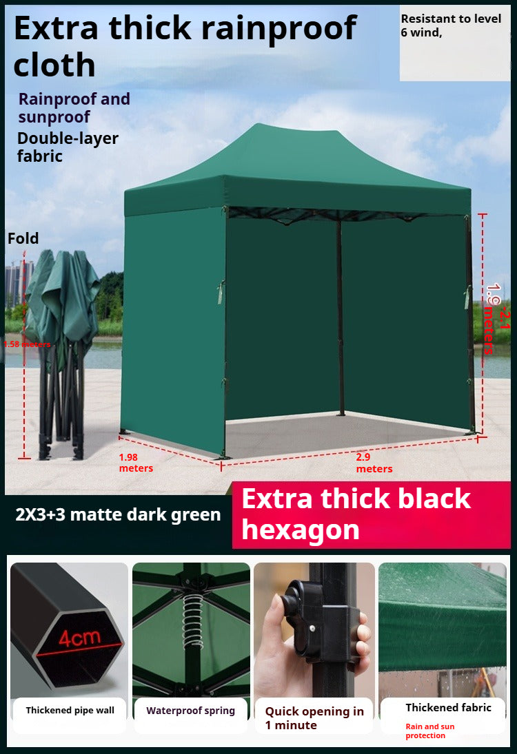Waterproof Canopy Top for 4-Leg Folding Tent, Outdoor Market & Commercial Sunshade