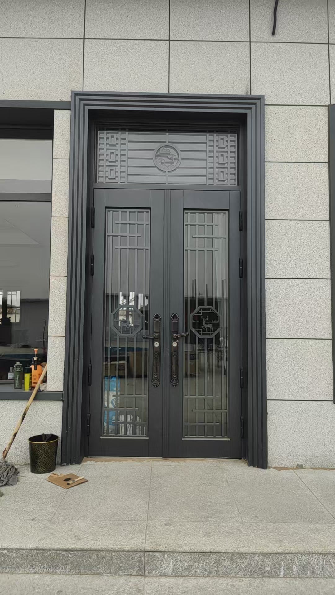 Zinc Alloy Double Swing Villa Door – Cast Aluminum Security Entry Gate for Rural Homes