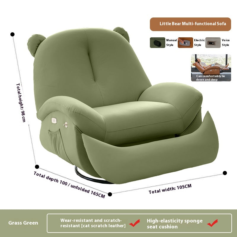 Smart Electric Recliner Chair with Massage, Heating, Rocking, USB & Battery for Small Cream-Style Living Rooms