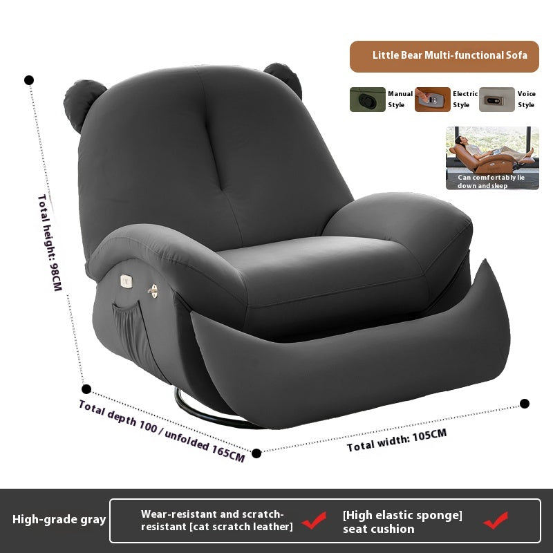 Smart Electric Recliner Chair with Massage, Heating, Rocking, USB & Battery for Small Cream-Style Living Rooms