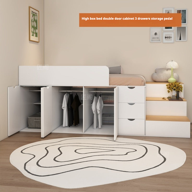 Elegant Kids Loft Bed with Wardrobe, Desk, and Storage - High-Quality Space-Saving Bedroom Furniture