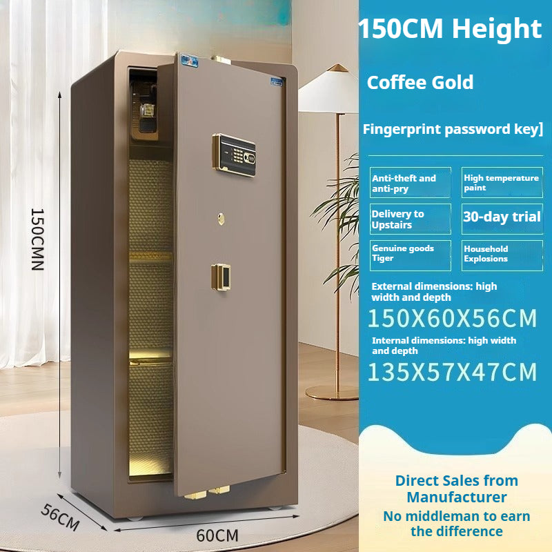 Tiger Hidden Wall Safe - Smart Fingerprint & Key Lock, Full Steel Security Box for Bedroom/Office
