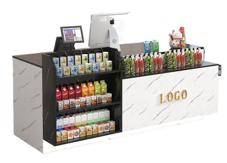 Compact Bar-Style Checkout Counter – LED Front Desk for Shops, Cafés, Convenience Stores & Supermarkets