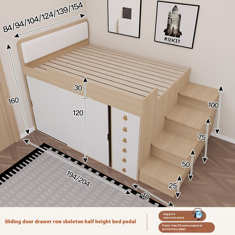 Tatami Kids Half-Height Bed with Wardrobe and Storage - New Elegant Bedroom Furniture