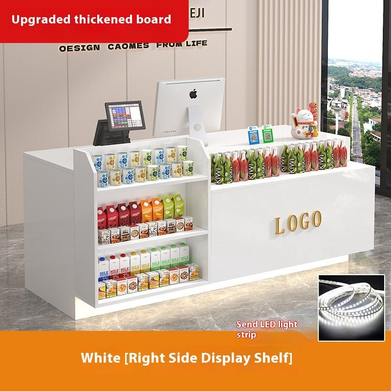 Compact Bar-Style Checkout Counter – LED Front Desk for Shops, Cafés, Convenience Stores & Supermarkets