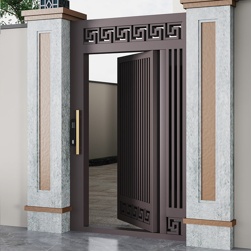 Wrought Iron & Aluminum Courtyard Gate – Modern Swing Gate for Villas and Garden Entrances
