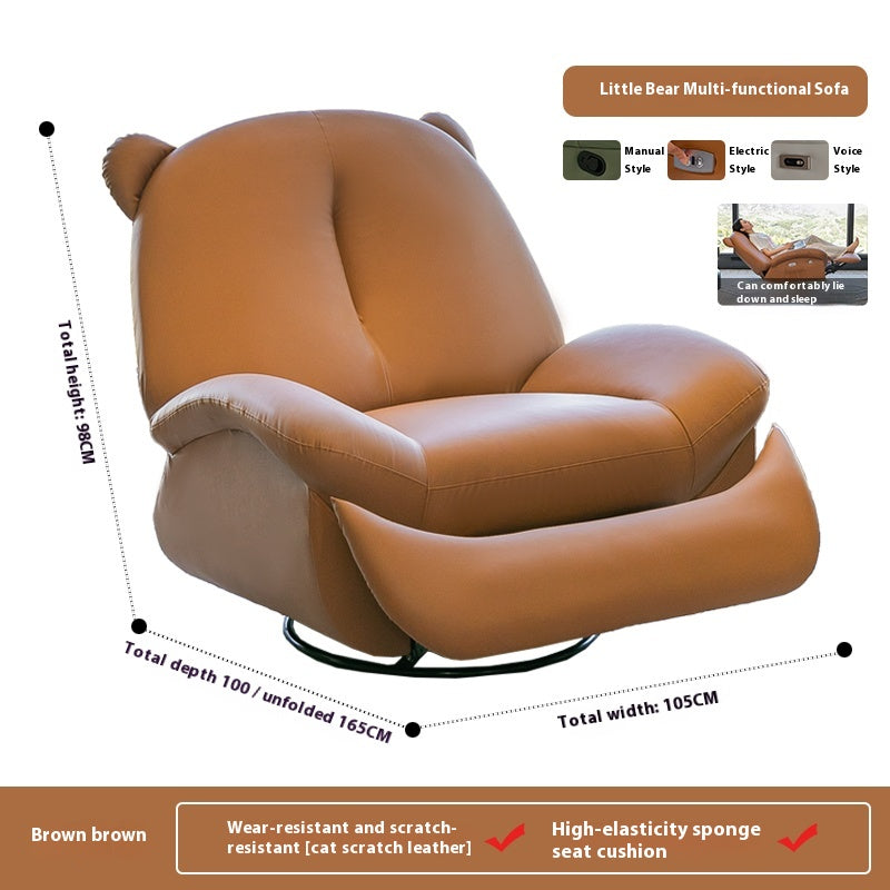 Smart Electric Recliner Chair with Massage, Heating, Rocking, USB & Battery for Small Cream-Style Living Rooms