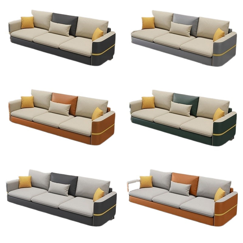 talian Minimalist Tech Fabric Sofa Set with Chaise for Small Modern Living Rooms
