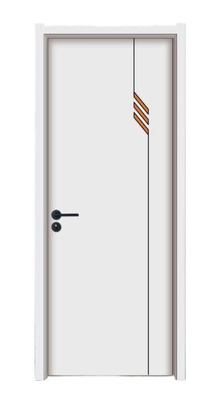 Solid Wood Interior Door – Carbon Crystal Panel, White Quiet Bedroom Door with Eco-Friendly Finish