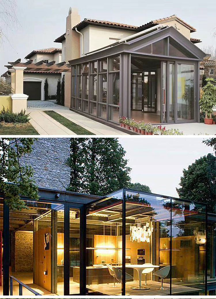Aluminum Glass Sunroom with Tempered Glass & Thermal-Break Windows for Villa Balcony, Terrace & Garden