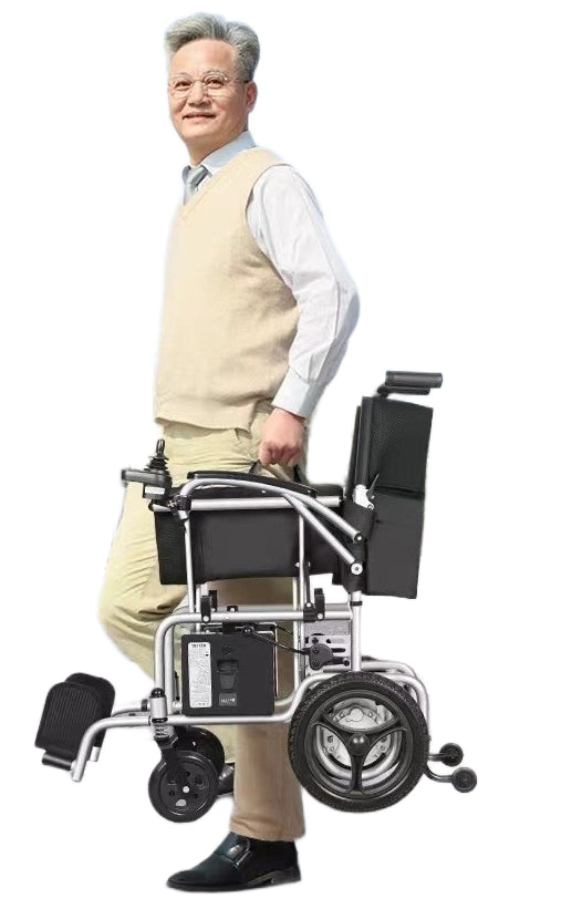 Elegant Carbon Fiber Electric Wheelchair with Brushless Motor, 12AH Lithium Battery, Auto-Folding, Extended Range - Single Item