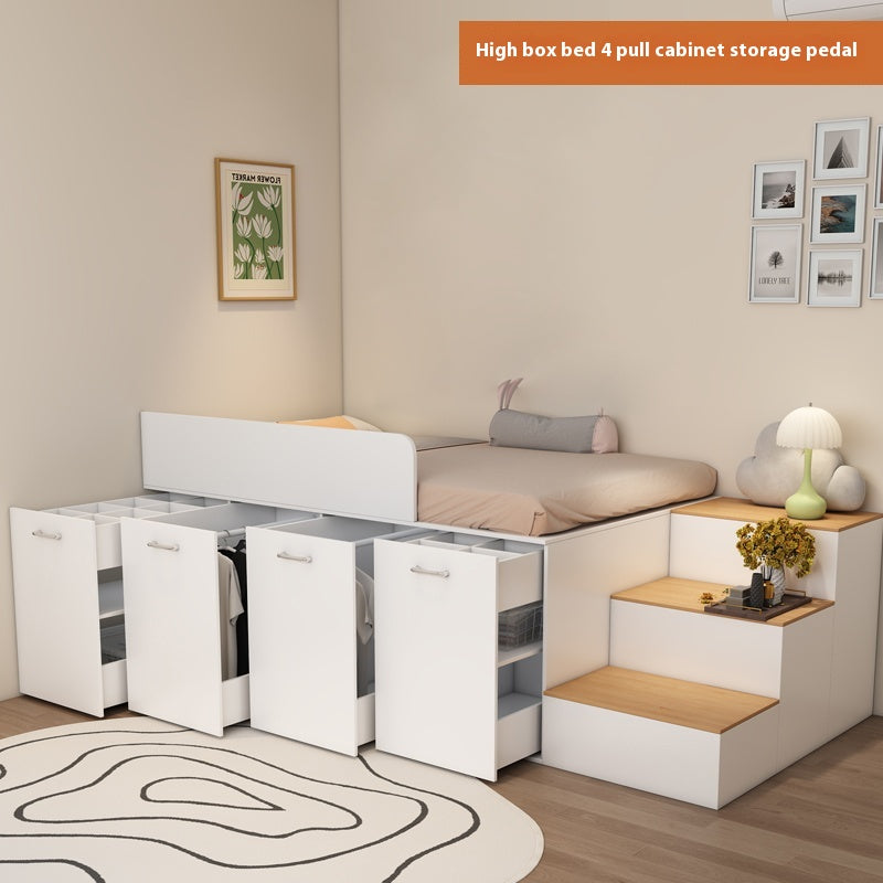 Elegant Kids Loft Bed with Wardrobe, Desk, and Storage - High-Quality Space-Saving Bedroom Furniture