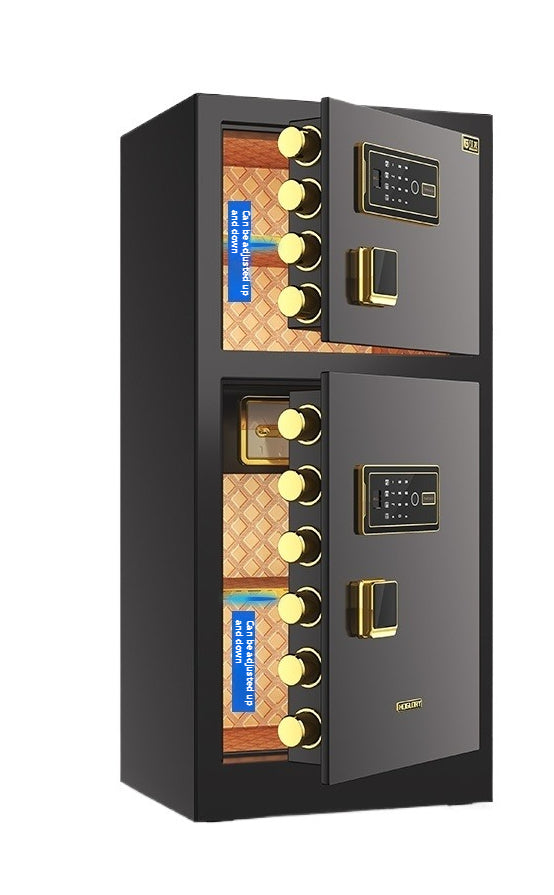 Commercial & Home Safe - Dual-Door Security Cabinet, Fingerprint/Code/Key 3-Way Lock, Heavy Steel Anti-Theft Design
