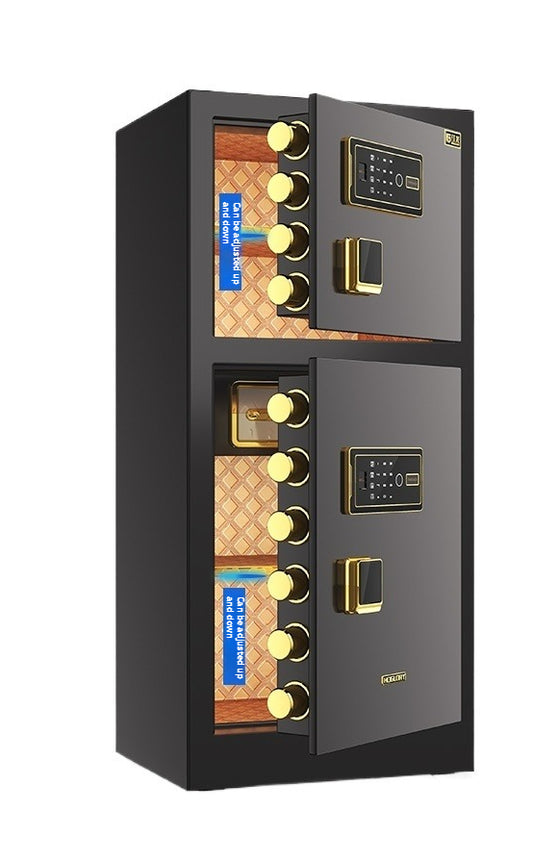 Commercial & Home Safe - Dual-Door Security Cabinet, Fingerprint/Code/Key 3-Way Lock, Heavy Steel Anti-Theft Design