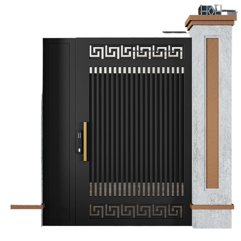 Wrought Iron & Aluminum Courtyard Gate – Modern Swing Gate for Villas and Garden Entrances