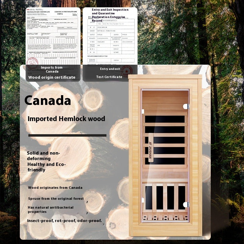 Dual-Person Infrared & Steam Sauna Room with Graphene Heating, Movable Dry-Wet Combo for Home Use